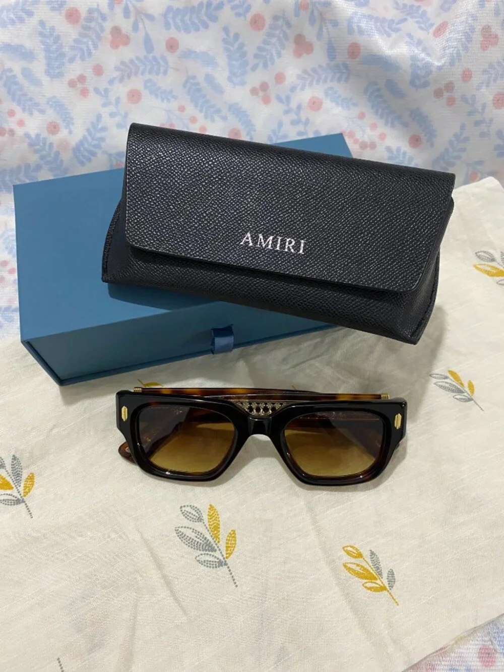 AMIRI Square-Frame Sunglasses with Brown Gradient Lenses